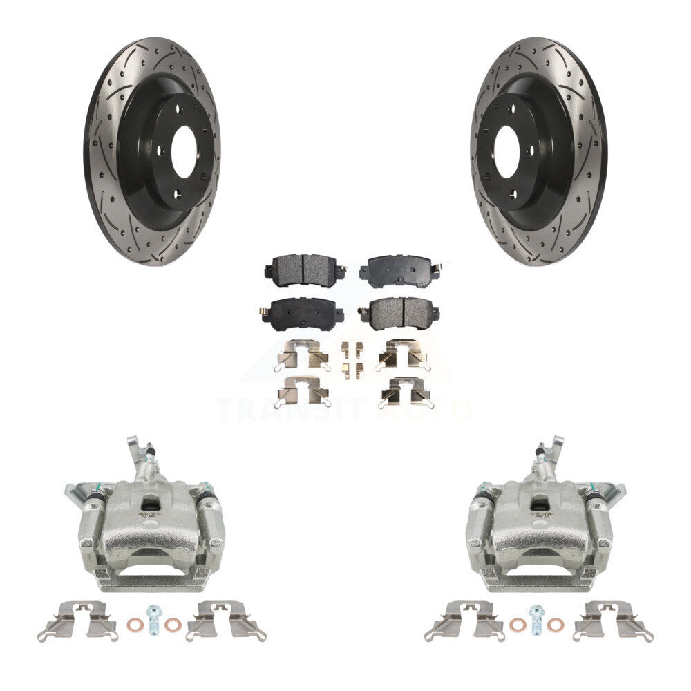 Kit de plaquettes semi-métalliques pour étrier de frein arrière, Rotor à fente percé, pour Mazda CX-13-15