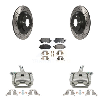 Kit de plaquettes semi-métalliques pour étrier de frein arrière, Rotor à fente percé, pour Mazda CX-13-15
