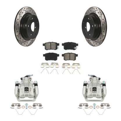 Kit de plaquettes semi-métalliques de Rotor de fente de forage d'étrier de frein arrière pour Honda Accord Acur
