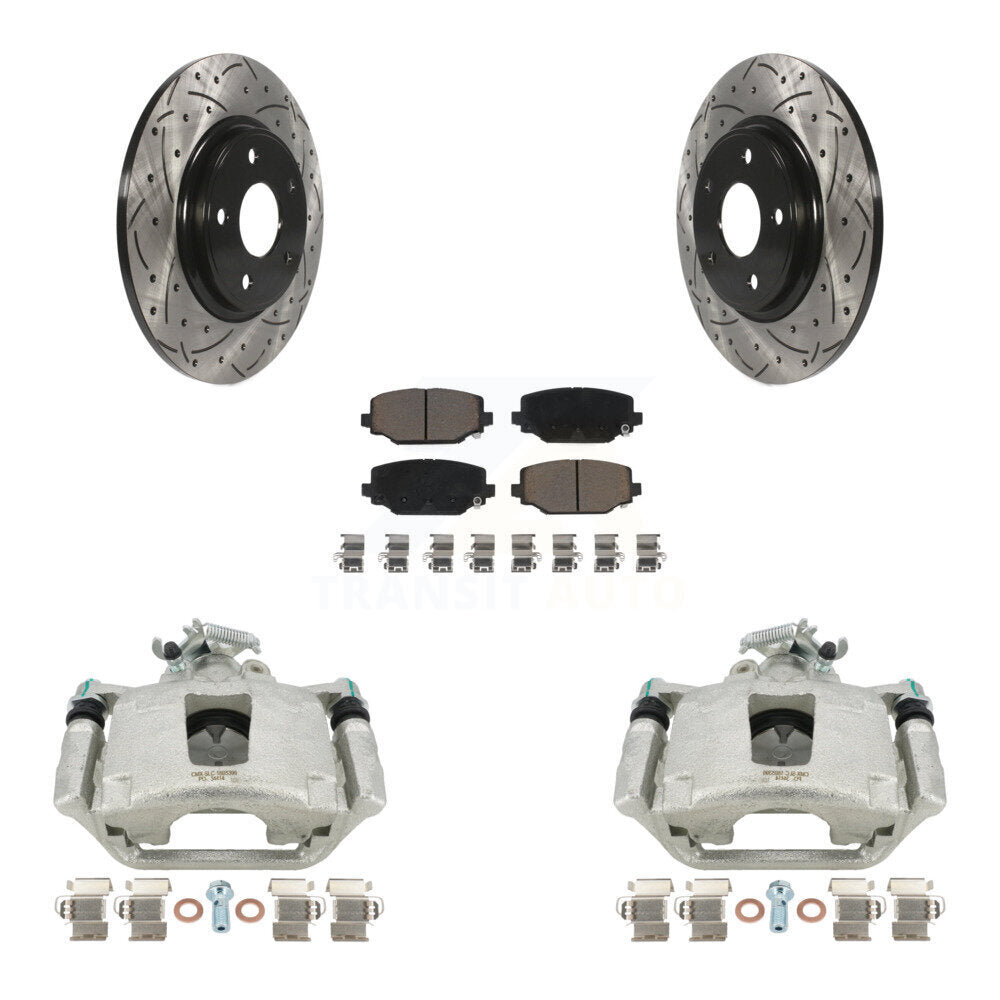 Kit de plaquettes en céramique de Rotor de fente de foret d'étrier de manteau de frein arrière pour Dodge Grand Carava