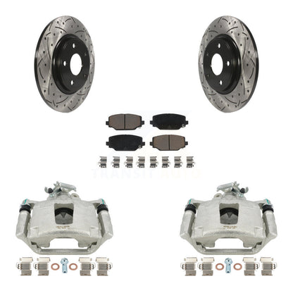 Kit de plaquettes en céramique de Rotor de fente de foret d'étrier de manteau de frein arrière pour Dodge Grand Carava