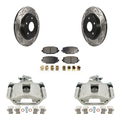 Kit de plaquettes en céramique de Rotor de fente de foret d'étrier de manteau de frein arrière pour Dodge Grand Carava
