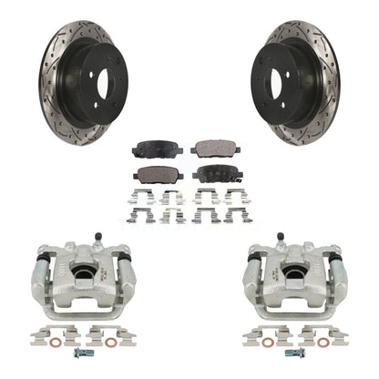 Kit de plaquettes semi-métalliques de Rotor de fente de foret d'étrier de manteau de frein arrière pour Nissan Altim
