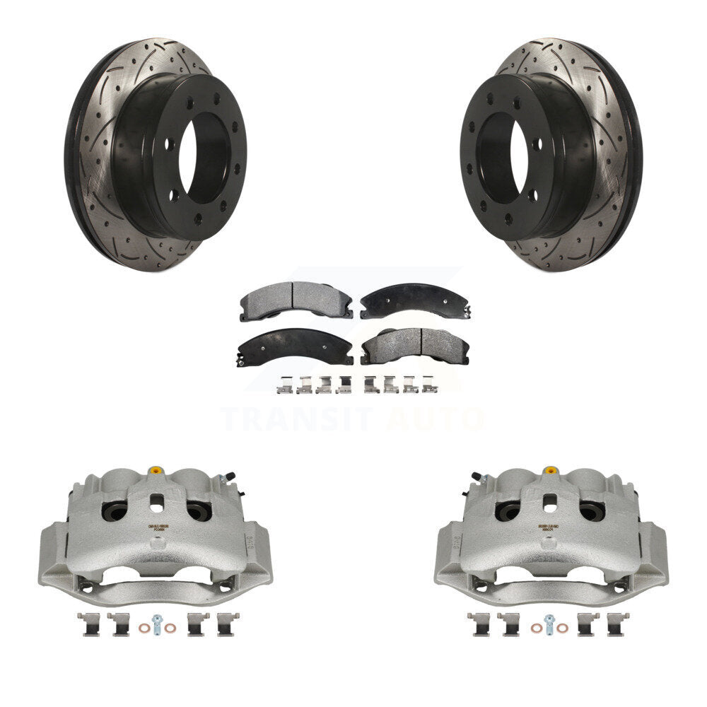 Étrier de frein à disque arrière, rotor fendu percé et kit de plaquettes semi-métalliques pour frein à disque arrière