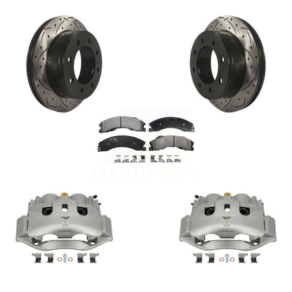 Étrier de frein à disque arrière, rotor fendu percé et kit de plaquettes semi-métalliques pour frein à disque arrière