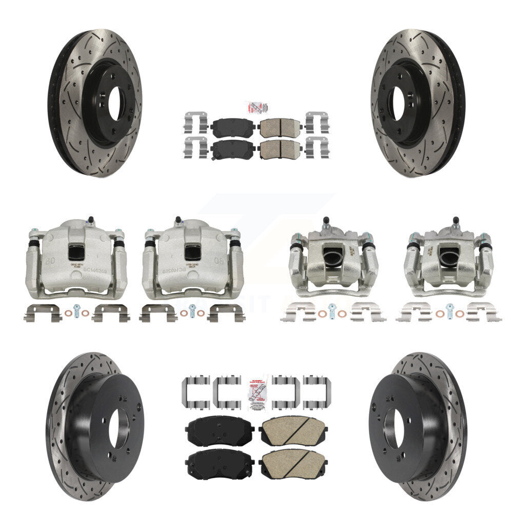 Kit de plaquettes en céramique pour étrier de frein avant et arrière, Rotors à fentes, pour Kia Sportag