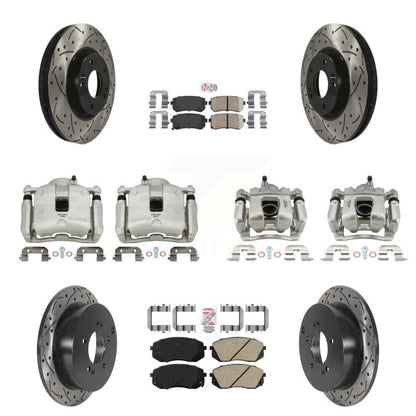 Kit de plaquettes en céramique pour étrier de frein avant et arrière, Rotors à fentes, pour Kia Sportag