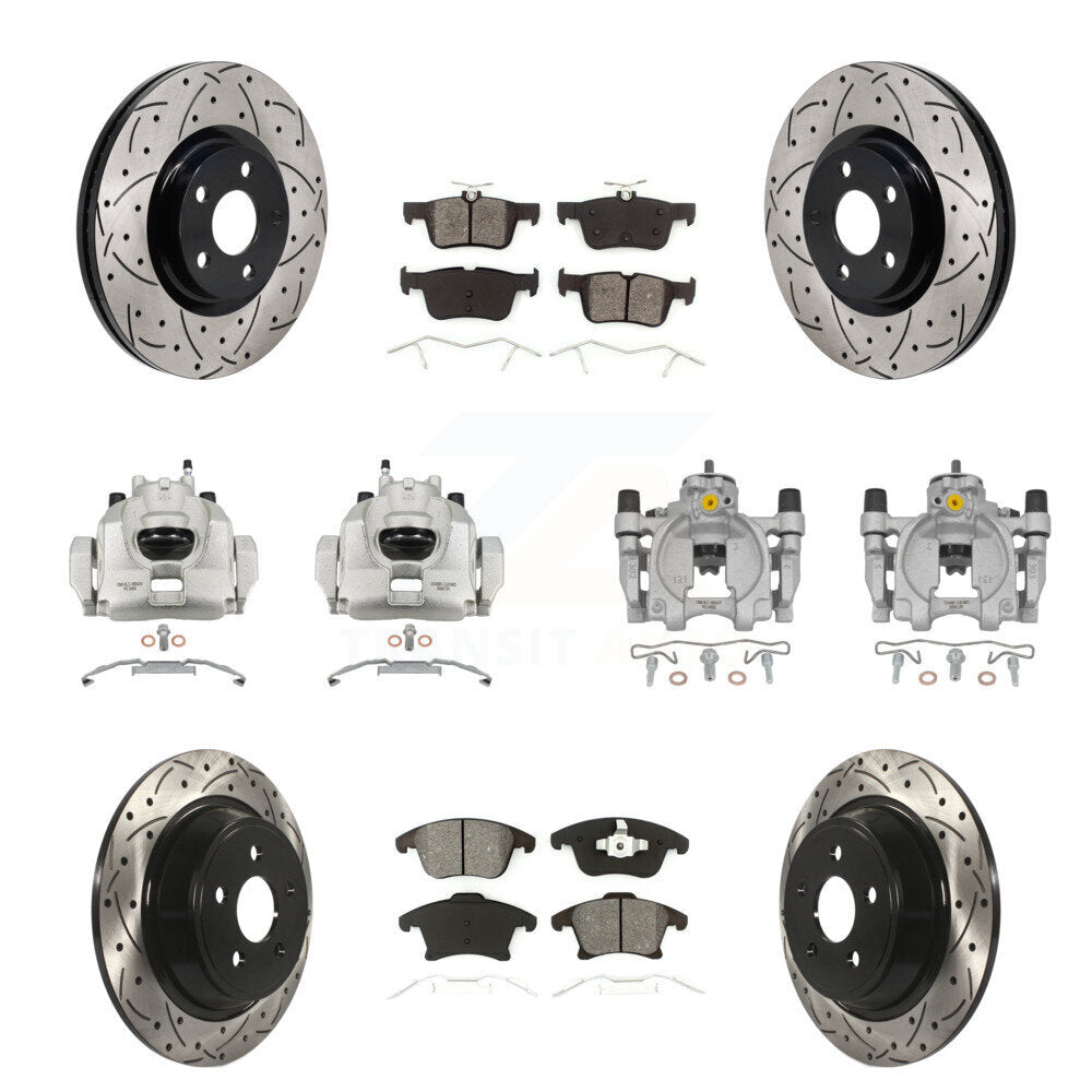 Kit de plaquettes semi-métalliques pour étrier de frein avant et arrière, Rotors à fentes, pour Lincoln MK