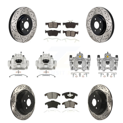 Kit de plaquettes semi-métalliques pour étrier de frein avant et arrière, Rotors à fentes, pour Lincoln MK