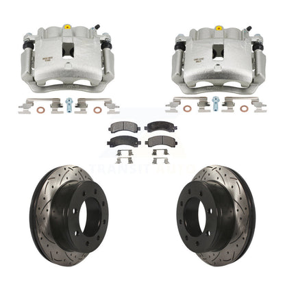 Kit de plaquettes en céramique pour GMC Savana 250, étrier enduit de frein arrière, Rotor à fente percé