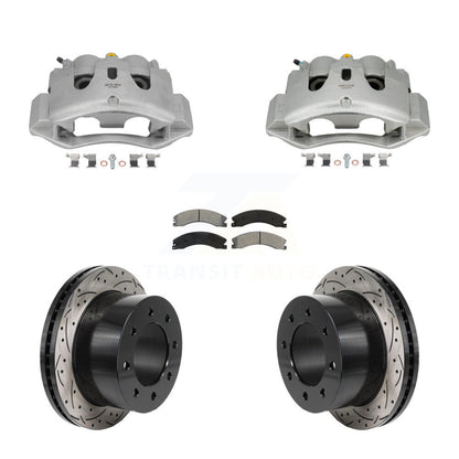 Kit de plaquettes semi-métalliques de Rotor de fente de forage d'étrier de frein arrière pour GMC Sierra 3500 H