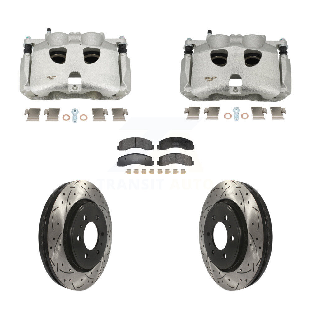 Kit de plaquettes semi-métalliques pour étrier de frein avant, Rotors à fentes, pour Ford F-15 18-20