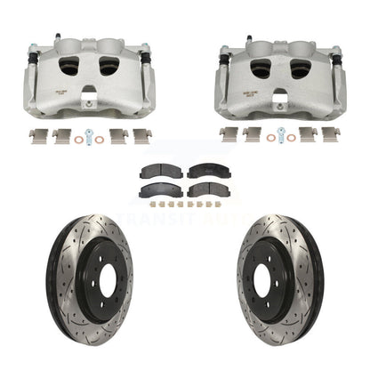 Kit de plaquettes semi-métalliques pour étrier de frein avant, Rotors à fentes, pour Ford F-15 18-20