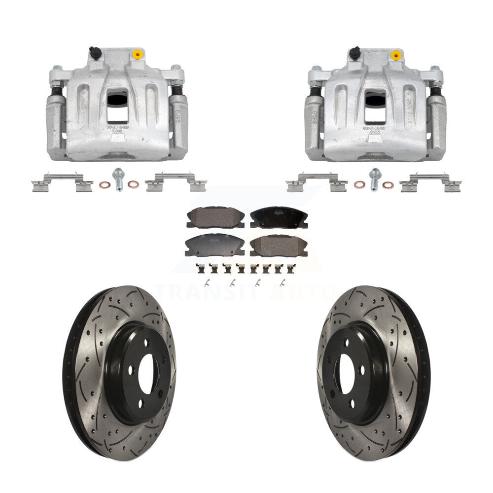 Kit de plaquettes semi-métalliques pour perceuse à étrier de frein avant, Rotors fendus, pour Dodge Charge