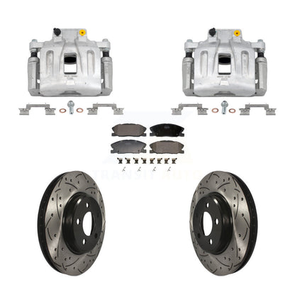 Kit de plaquettes semi-métalliques pour perceuse à étrier de frein avant, Rotors fendus, pour Dodge Charge