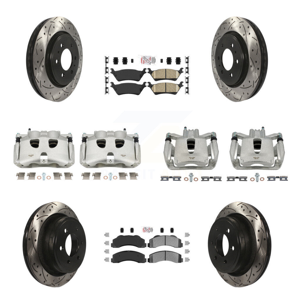 Kit de plaquettes Ameribrakes pour perceuse à étrier de frein avant et arrière, Rotors fendus, pour Ford F-15