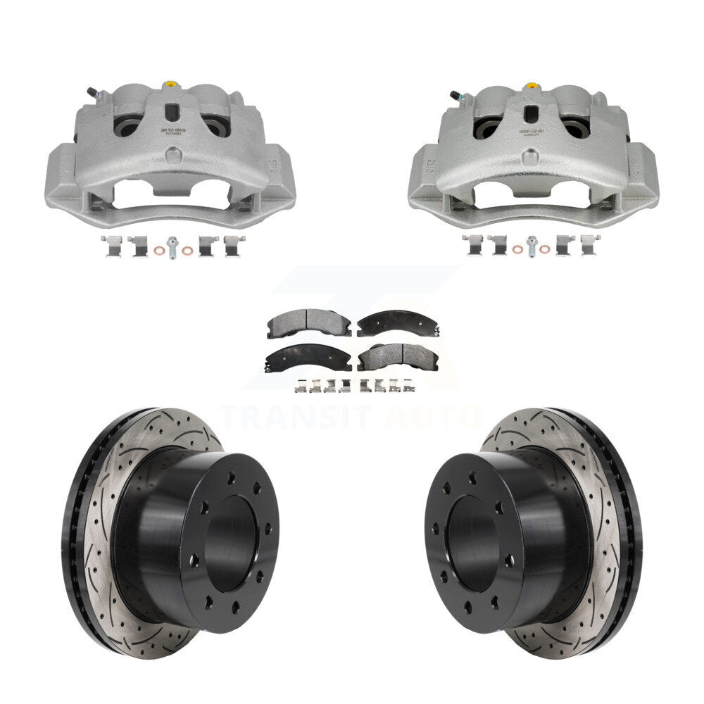 Kit de plaquettes semi-métalliques de Rotor de fente de forage d'étrier de frein arrière pour GMC Sierra 3500 H