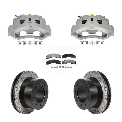 Kit de plaquettes semi-métalliques de Rotor de fente de forage d'étrier de frein arrière pour GMC Sierra 3500 H