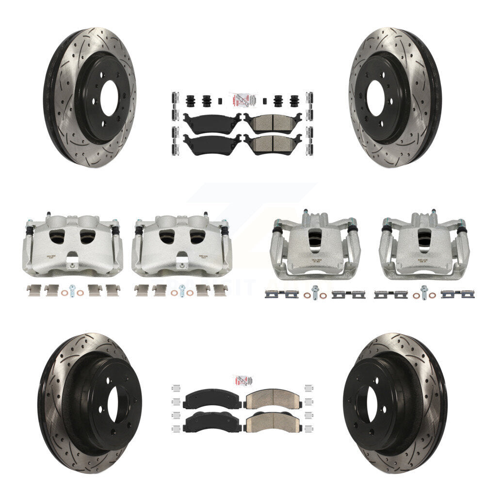 Kit de plaquettes Ameribrakes pour perceuse à étrier de frein avant et arrière, Rotors fendus, pour Ford F-15
