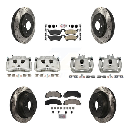 Kit de plaquettes en céramique pour étriers de frein avant et arrière, Rotors à fentes (10 pièces) pour Ford F-15