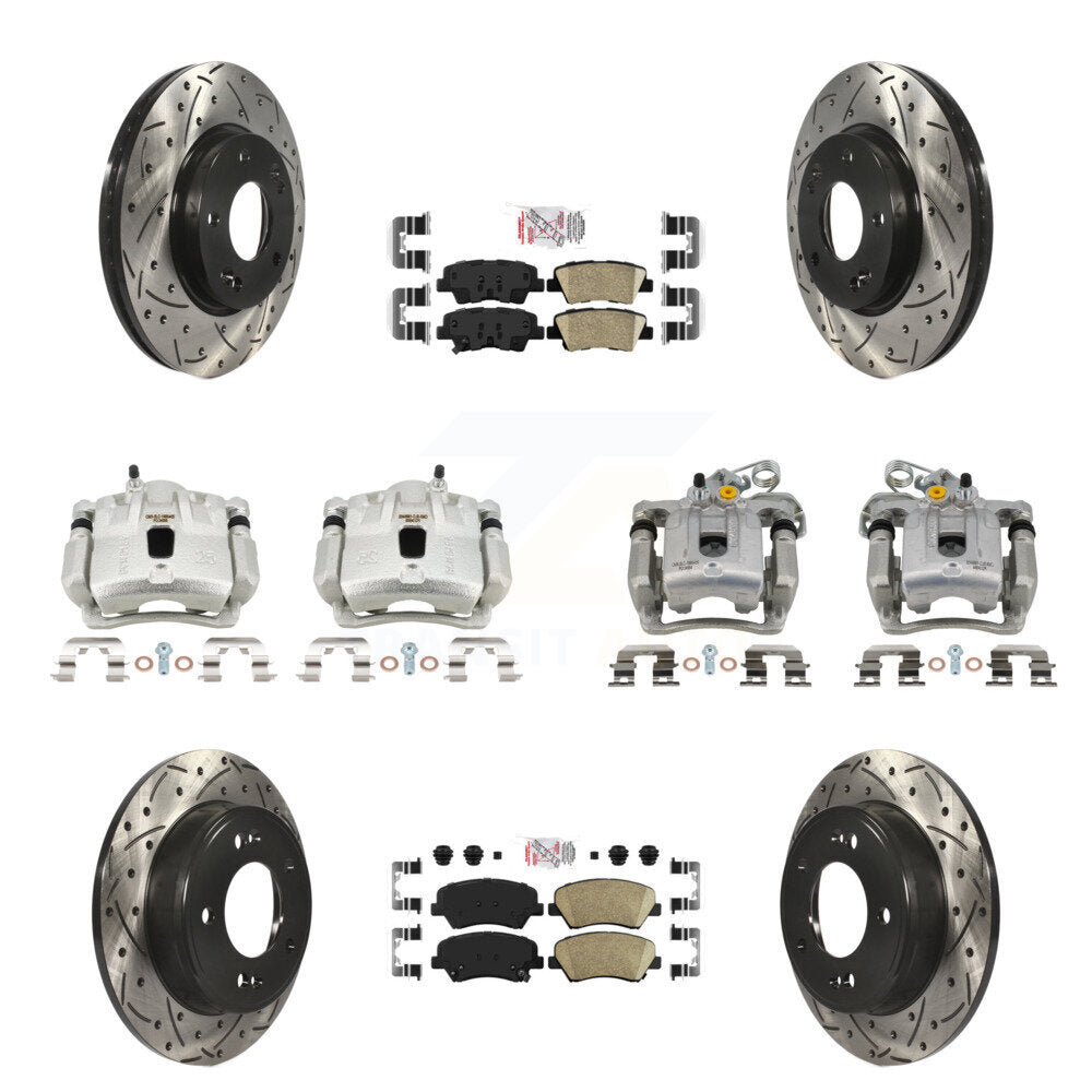 Kit de plaquettes en céramique pour étrier de frein avant et arrière, Rotor fendu, pour Hyundai Elantr