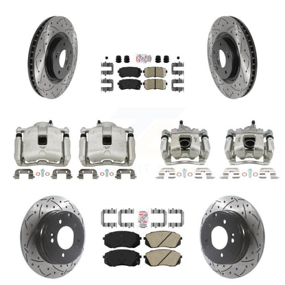 Kit de plaquettes en céramique pour perceuse à étrier de frein avant et arrière, Rotors fendus, pour Hyundai Tucso