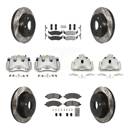 Kit de plaquettes semi-métalliques de Rotor de fente d'étrier de frein avant et arrière (10 pièces) pour Aspe