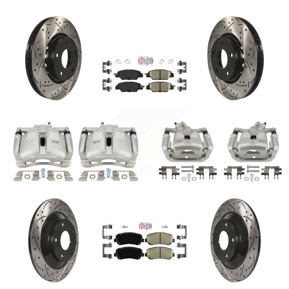 Kit de plaquettes en céramique pour étrier de frein avant et arrière, Rotors à fentes (10 pièces) pour Mazda CX-