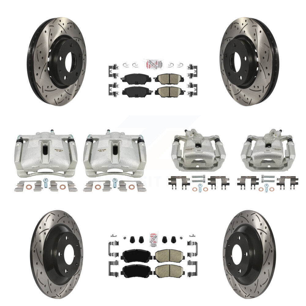 Kit de plaquettes en céramique pour étrier de frein avant et arrière, Rotors à fentes (10 pièces) pour Mazda CX-