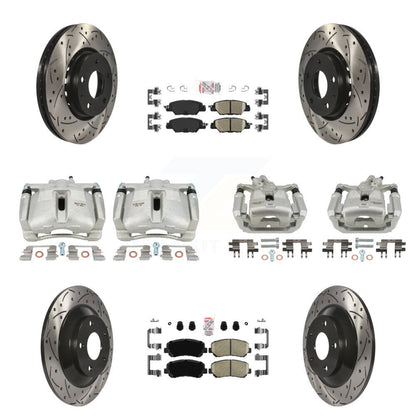 Kit de plaquettes en céramique pour étrier de frein avant et arrière, Rotors à fentes (10 pièces) pour Mazda CX-