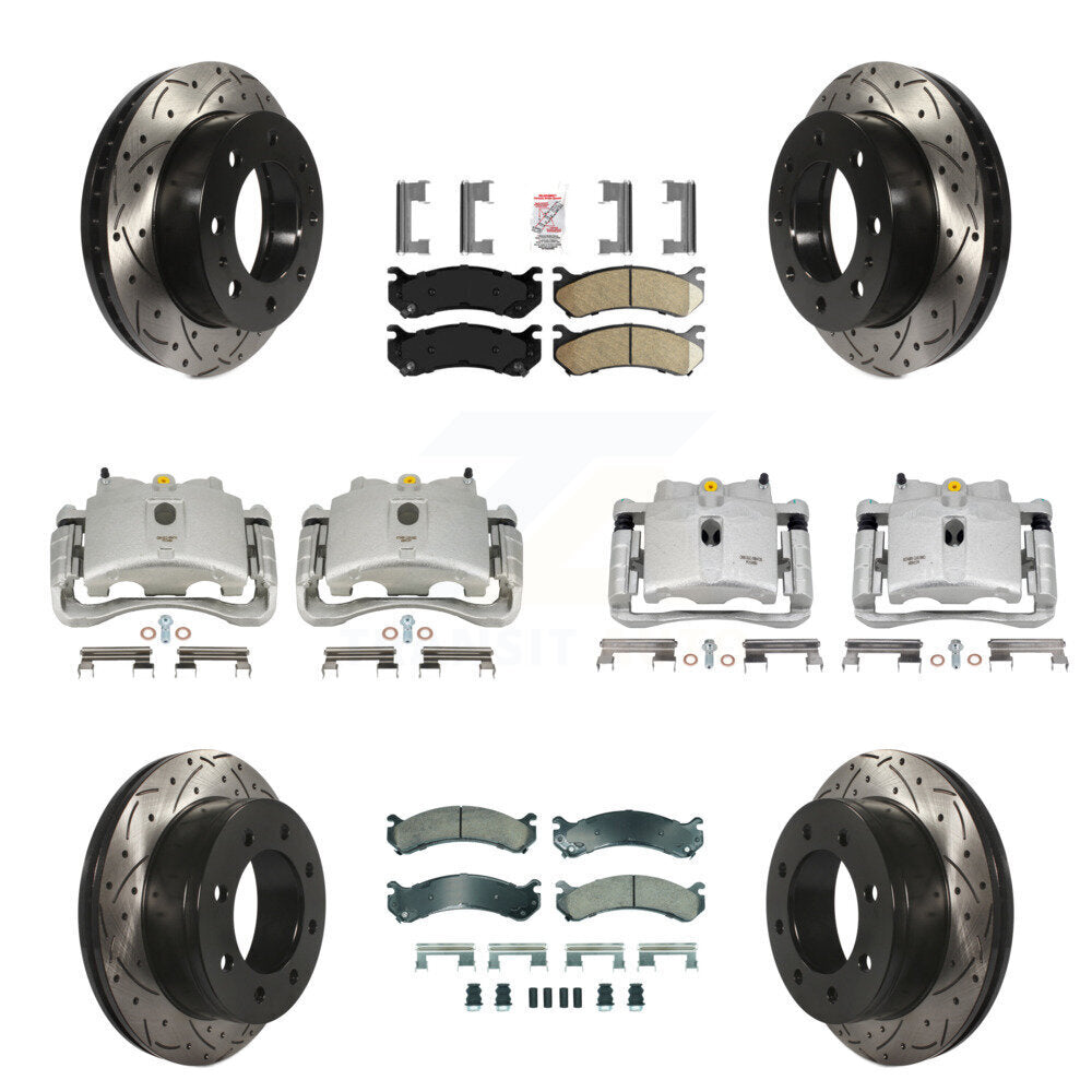 Kit de plaquettes en céramique pour étrier de frein avant et arrière, Rotors à fentes (10 pièces) pour GMC Sierr