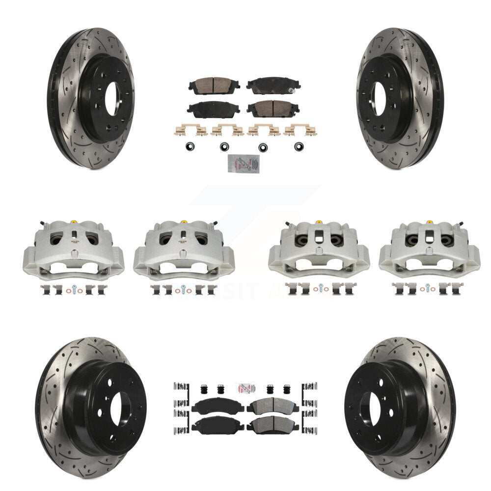 Étrier enduit de frein à disque avant et arrière, perceuse à Rotor fendu, Kit de plaquettes Ameribrakes pour