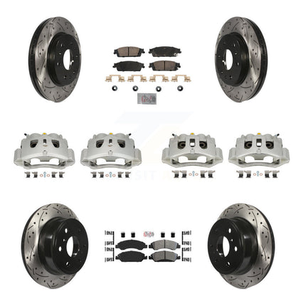 Étrier enduit de frein à disque avant et arrière, perceuse à Rotor fendu, Kit de plaquettes Ameribrakes pour