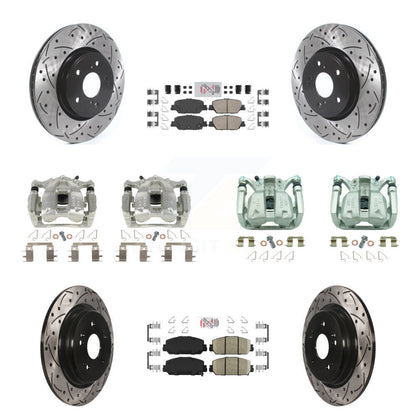 Kit de plaquettes en céramique pour étriers de frein avant et arrière, Rotors à fentes (10 pièces) pour Honda CR-