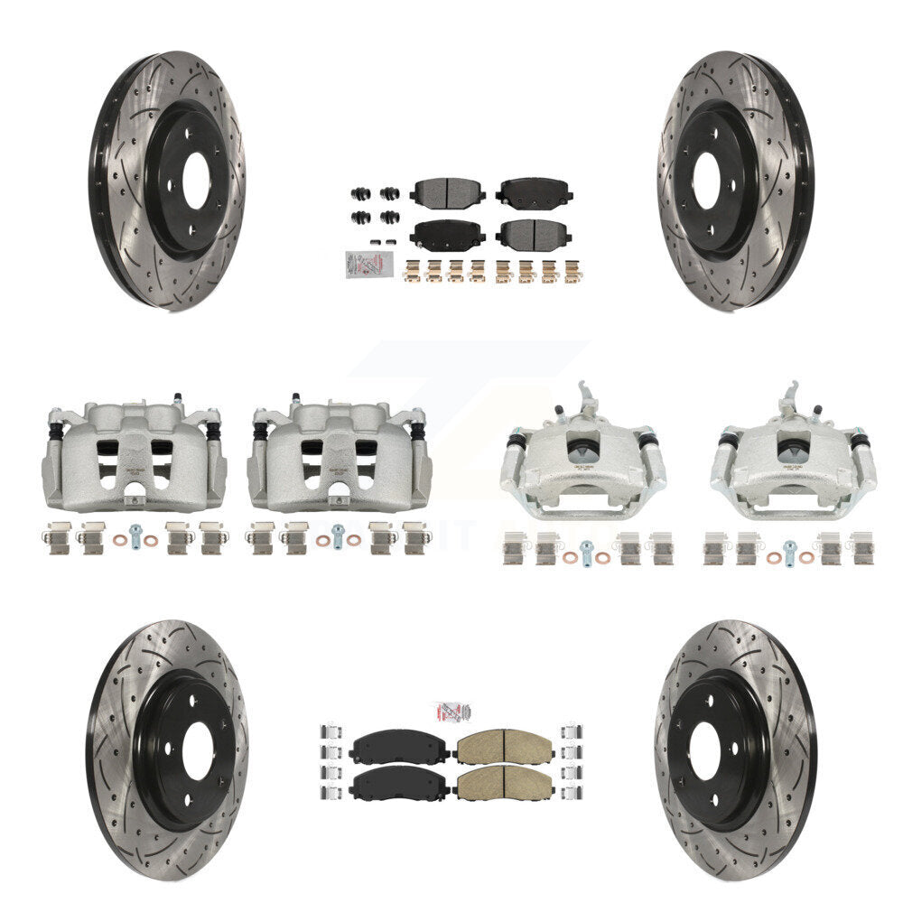 Étrier de frein avant et arrière, Rotors à fente, Kit de plaquettes Ameribrakes pour Dodge Journe
