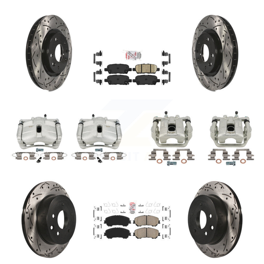 Kit de plaquettes en céramique pour étrier de frein avant et arrière, fente de perçage, Rotor (10 pièces) pour Nissa