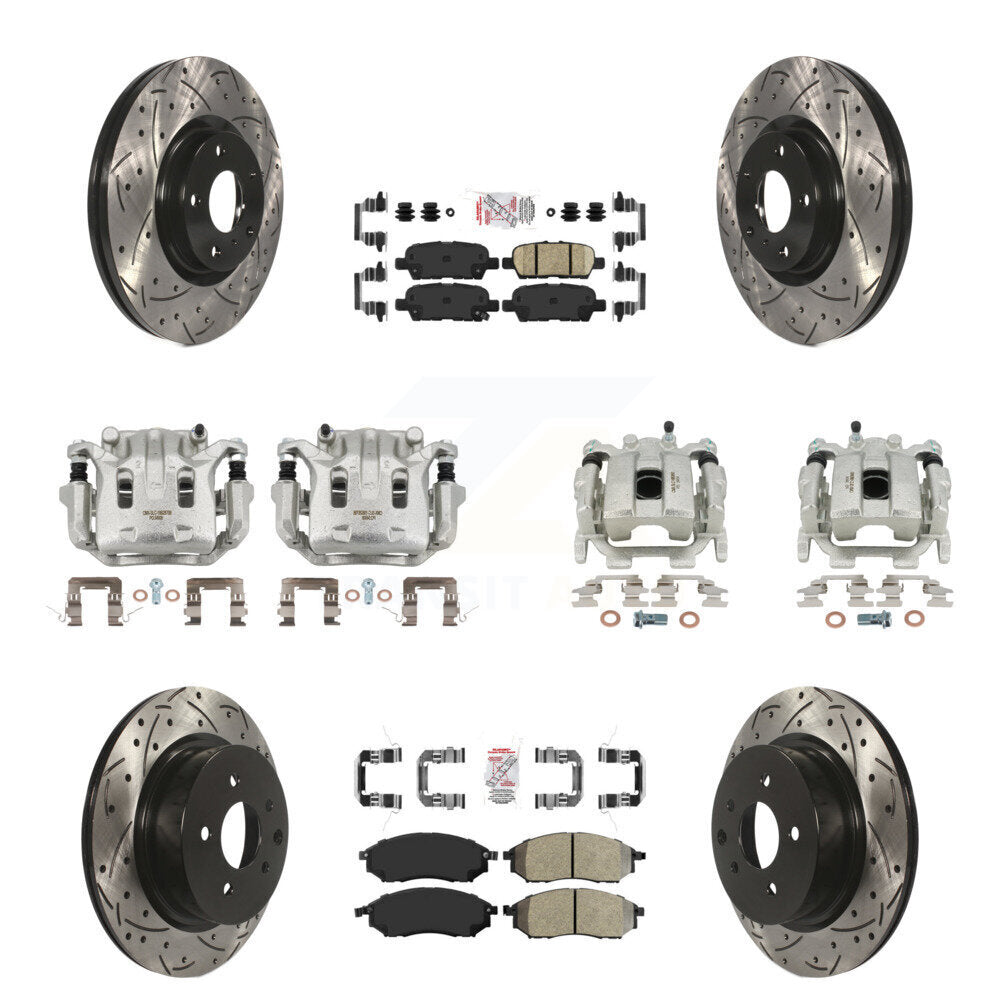 Kit de plaquettes Ameribrakes pour étrier de frein avant et arrière, Rotors à fente, pour INFINITI EX3