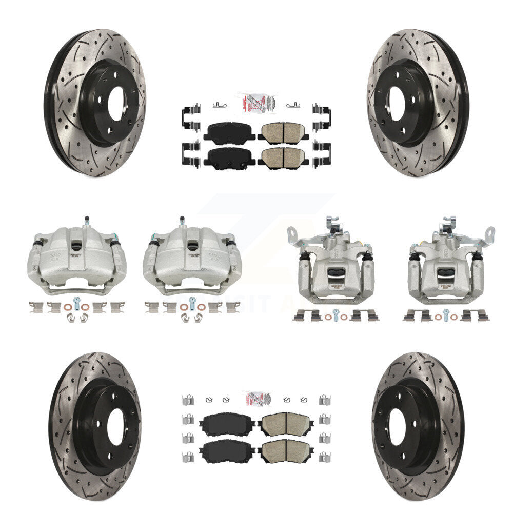Kit de plaquettes en céramique pour perceuse d'étrier de frein avant et arrière, Rotors fendus (10 pièces) pour Mazda