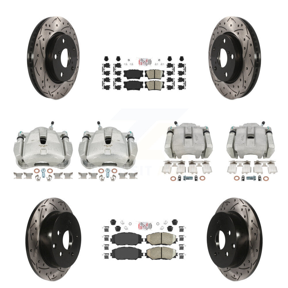 Kit de plaquettes en céramique de Rotor de fente d'étrier de frein avant et arrière (10 pièces) pour Toyota RAV