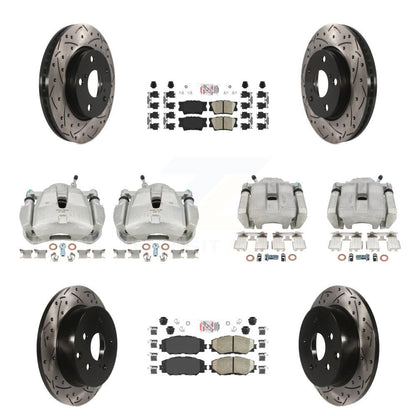 Kit de plaquettes en céramique de Rotor de fente d'étrier de frein avant et arrière (10 pièces) pour Toyota RAV