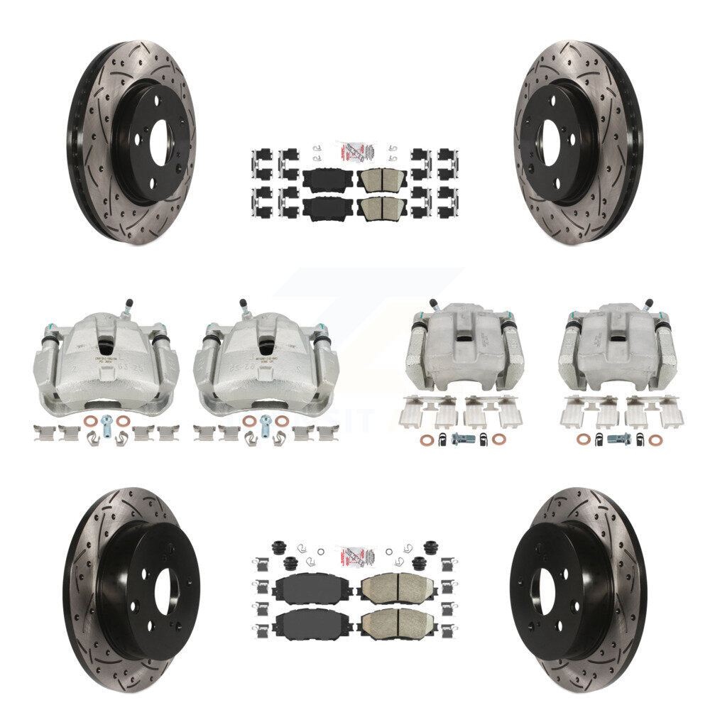 Kit de plaquettes en céramique de Rotor de fente d'étrier de frein avant et arrière (10 pièces) pour Toyota RAV