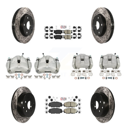 Kit de plaquettes en céramique de Rotor de fente d'étrier de frein avant et arrière (10 pièces) pour Toyota RAV