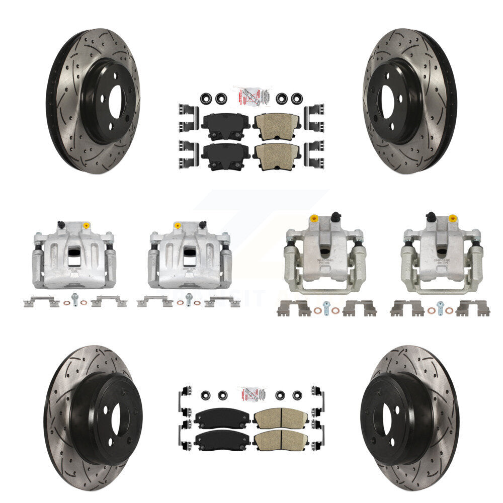 Kit de plaquettes en céramique pour perceuse à étrier de frein avant et arrière, Rotor fendu (10 pièces) pour Chrysler