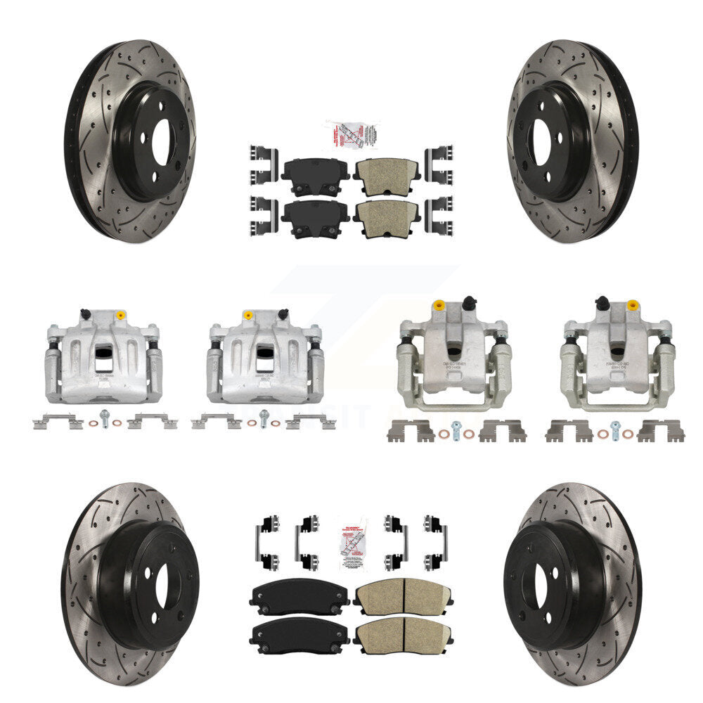 Kit de plaquettes en céramique pour perceuse à étrier de frein avant et arrière, Rotor fendu (10 pièces) pour Chrysler