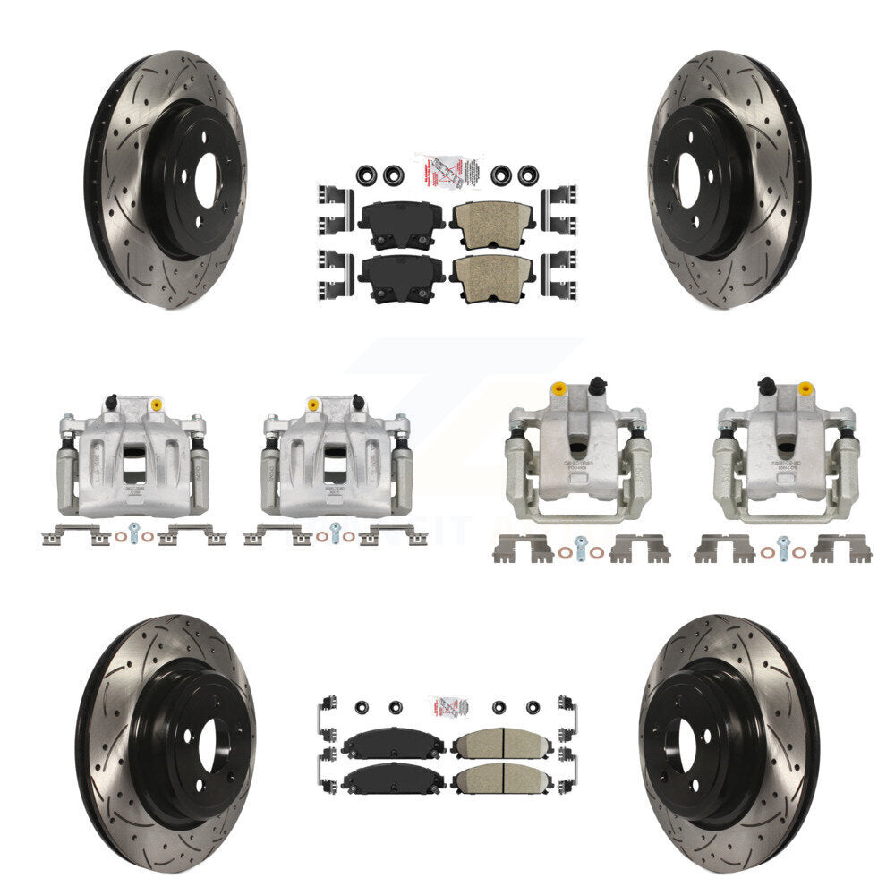 Kit de plaquettes en céramique pour étrier de frein avant et arrière, Rotor à fente, pour Dodge Charger 3.6
