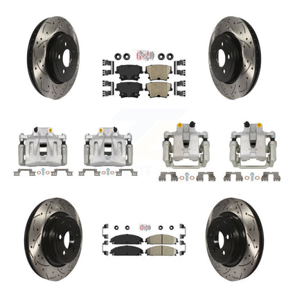 Kit de plaquettes en céramique pour étrier de frein avant et arrière, Rotor à fente, pour Dodge Charger 3.6