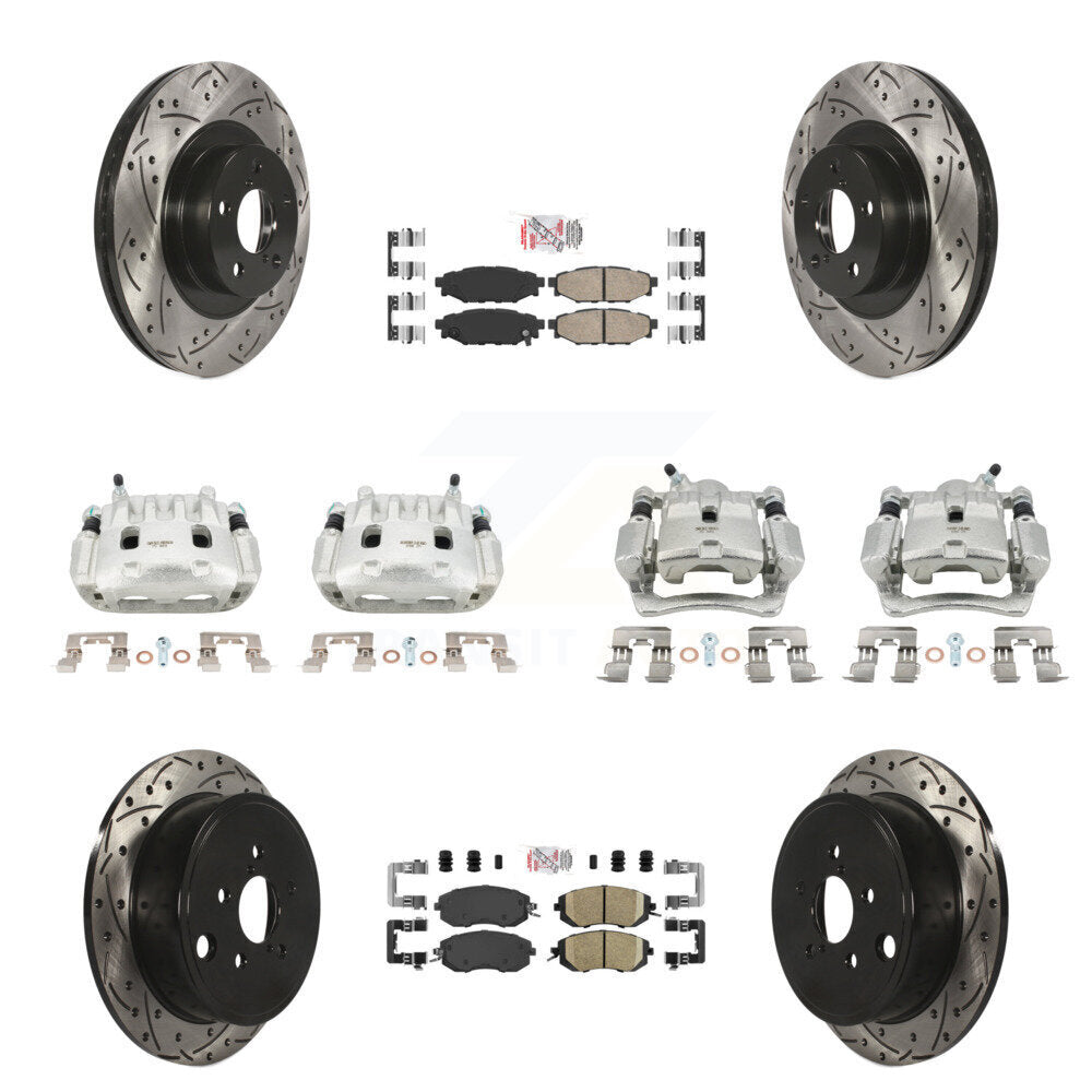 Kit de plaquettes en céramique pour étrier de frein avant et arrière, fente de perçage, Rotor (10 pièces) pour Subar