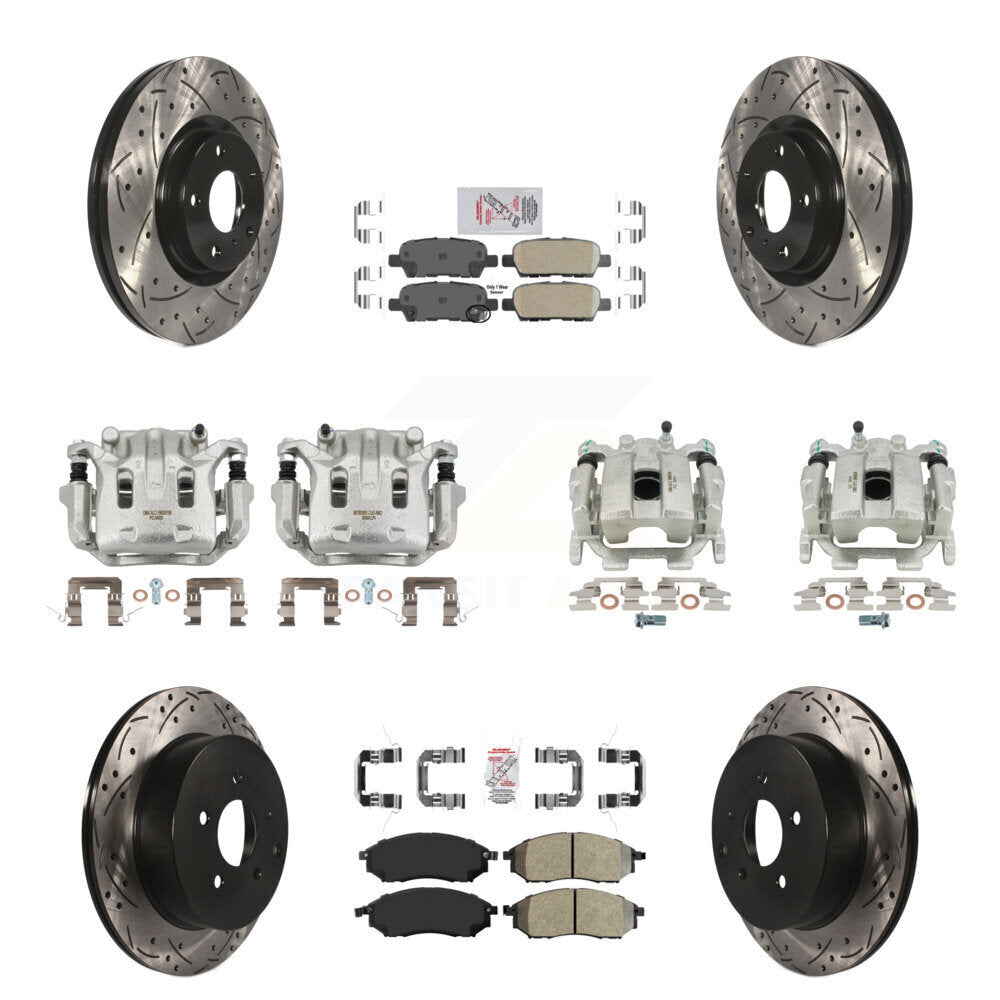 Kit de plaquettes Ameribrakes pour étriers de frein avant et arrière, Rotors à fentes (10 pièces) pour Nissa