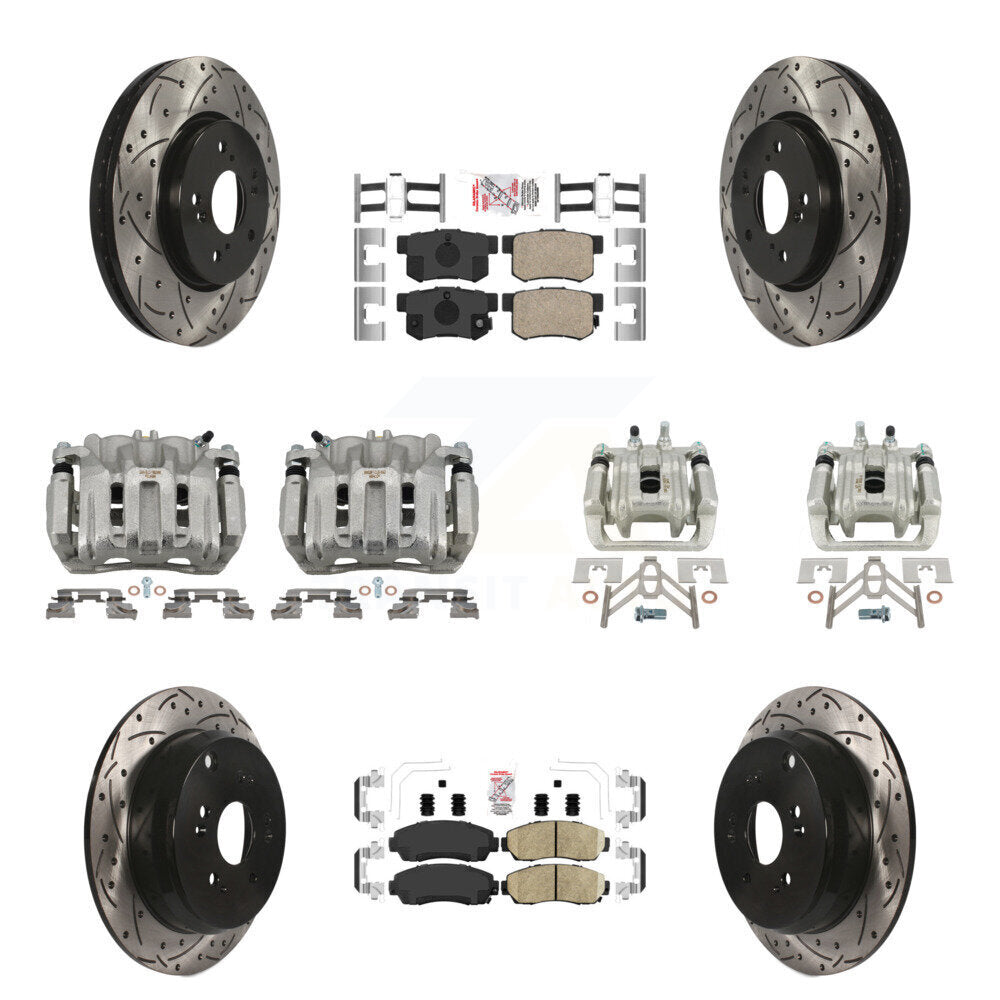 Kit de plaquettes en céramique pour étrier de frein avant et arrière, Rotor à fente percé (10 pièces) pour Acura RD