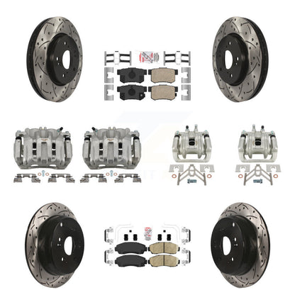 Kit de plaquettes en céramique pour étrier de frein avant et arrière, Rotor à fente percé (10 pièces) pour Acura RD